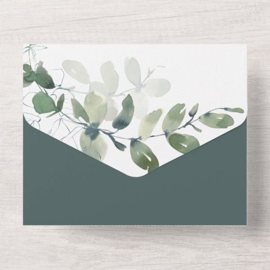 Rustic Eucalyptus Vow Renewal All In One Uitnodiging (Achterkant)