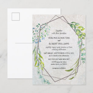 Rustic Eucalyptus Waterverf Greenery Wedding Uitnodiging Briefkaart