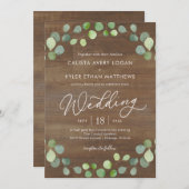 Rustic Eucalyptus Wedding REU Bedankkaart (Voorkant / Achterkant)