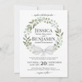 Rustic Eucalyptus Wreath Elegant Boho Wedding Kaart (Voorkant)