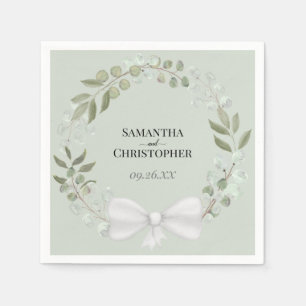 Rustic Eucalyptus Wreath Elegant Green Wedding Servet