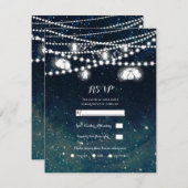 Rustic Evening Sky Mason Jar Lights Wedding RSVP Kaart (Voorkant / Achterkant)