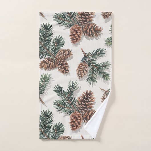 Rustic Evergreen Forest  (Serviette à main)