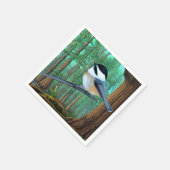 Rustic Evergreen Pine Chickadee Servet (Hoek)