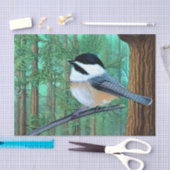 Rustic Evergreen Pine Chickadee Tissuepapier (Craft)