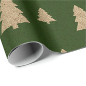 Rustic Evergreen Tree Personalized Christmas Photo Cadeaupapier (Rol Hoek)