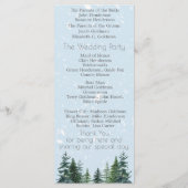 Rustic Evergreen Winter Pine Trees Wedding Programma (Achterkant)