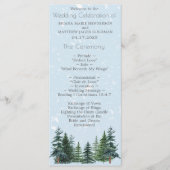 Rustic Evergreen Winter Pine Trees Wedding Programma (Voorkant)
