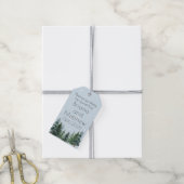 Rustic Evergreen Winter Pine Wedding Cadeaulabel (Met Touw)