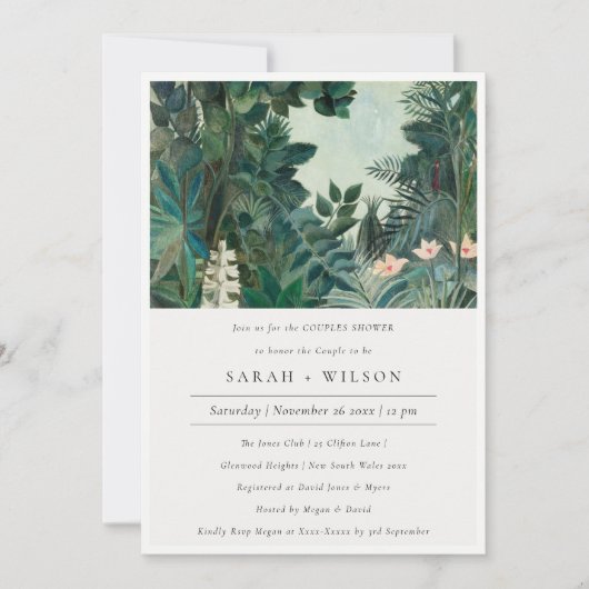 Rustic Exotic Tropics Forest Couples Invitation de (Devant)