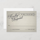 Rustic Fade Cream-respons RSVP Kaartje (Voorkant / Achterkant)