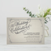 Rustic Fade Cream Wedding Uitnodiging (Staand voorkant)