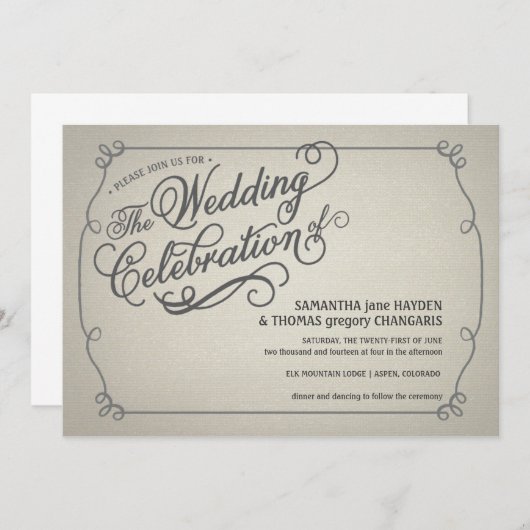 Rustic Fade Cream Wedding Uitnodiging (Voorkant / Achterkant)