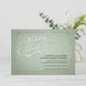 Rustic Fade Green Wedding Invitation Kaart (Staand voorkant)