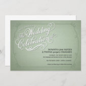 Rustic Fade Green Wedding Invitation Kaart (Voorkant / Achterkant)