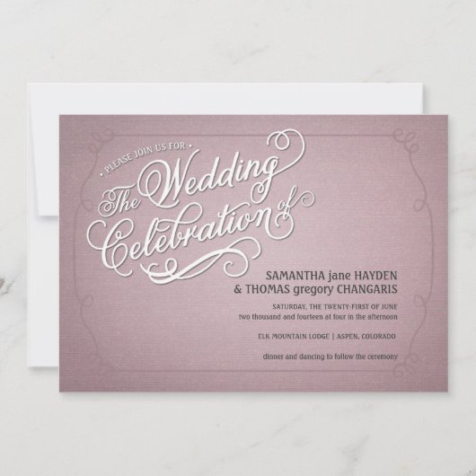 Rustic Fade Pink Wedding Uitnodiging (Voorkant)