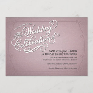 Rustic Fade Pink Wedding Uitnodiging