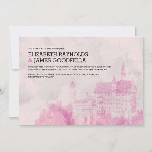 Rustic Fairytale Castle Wedding Invitations Kaart (Voorkant)