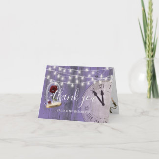 Rustic Fairytale Lavender Barn Wood Dank je Bedankkaart