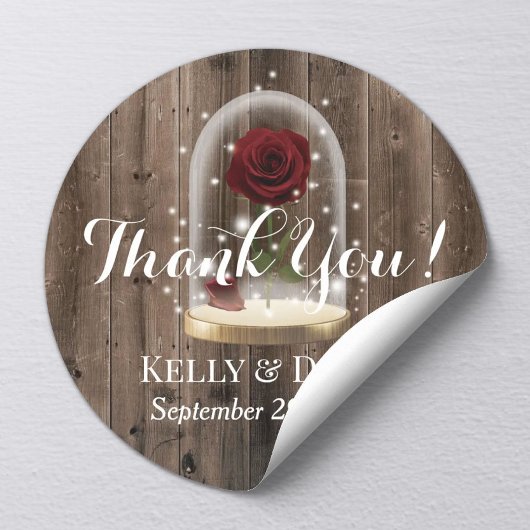 Rustic Fairytale Princess Roos Dome Wedding Ronde Sticker