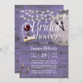 Rustic Fairytale Wedding Lavender Vrijgezellenfees Kaart (Voorkant / Achterkant)