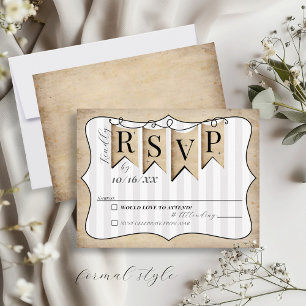 Rustic Faith Hope Love Christelijke bruiloft RSVP Kaartje