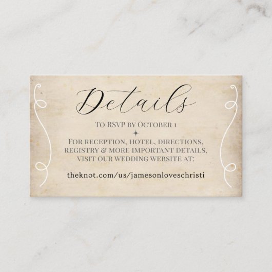 Rustic Faith Hope Love Christelijke bruiloft websi Informatiekaartje (Voorkant)