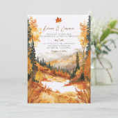 Rustic Fall Autumn Landscape Wedding Invitation (Debout devant)