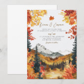 Rustic Fall Autumn Landscape Wedding Invitation (Devant / Derrière)