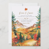 Rustic Fall Autumn Landscape Wedding Invitation Kaart (Voorkant)