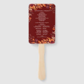 Rustic Fall Autumnal Burgundy Wedding Program Handwaaier (Achterkant)