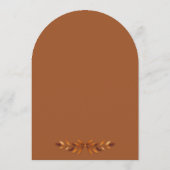 Rustic Fall Burnt Sienna Beige Floral Wedding  Kaart (Achterkant)