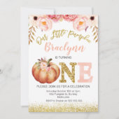 Rustic Fall Citrouille 1er anniversaire Invitation (Devant)