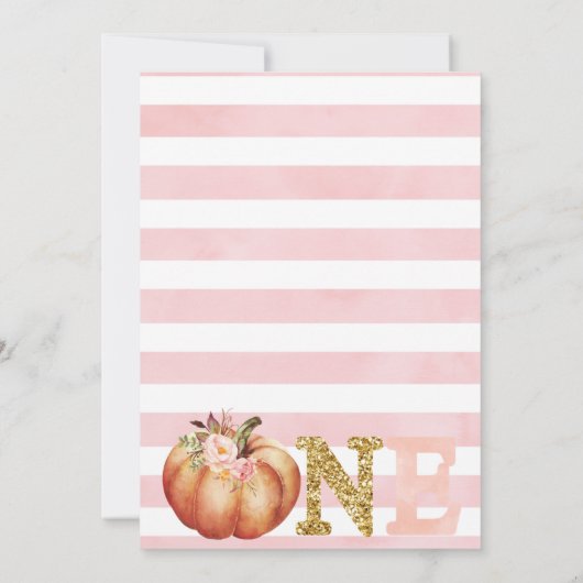 Rustic Fall Citrouille 1er anniversaire Invitation (Dos)