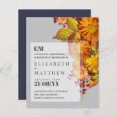 Rustic Fall Daisies Feuille Orange Mariage budget (Devant / Derrière)