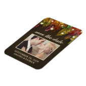 Rustic Fall Feuaves Photo Magnet Réservez la date (Côté Gauche)