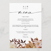 Rustic Fall Feuilles Mariage plat menu (Devant)