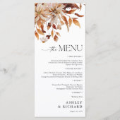 Rustic Fall Feuilles Mariage plat menu (Devant)