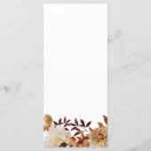 Rustic Fall Feuilles Mariage plat menu (Dos)