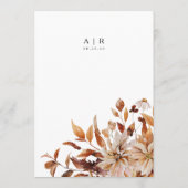 Rustic Fall Feuilles Mariage plat menu (Dos)