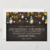 Rustic Fall Firefly Mason Jar Mariage Invitations (Devant)