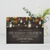 Rustic Fall Firefly Mason Jar Mariage Invitations (Debout devant)