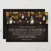 Rustic Fall Firefly Mason Jar Mariage Invitations (Devant / Derrière)