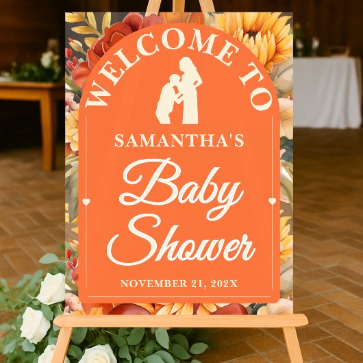 Rustic Fall Floral Arch Baby shower Bienvenue