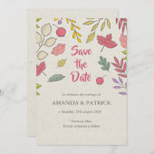 Rustic Fall Floral Automne Enregistrer la carte Da (Devant / Derrière)