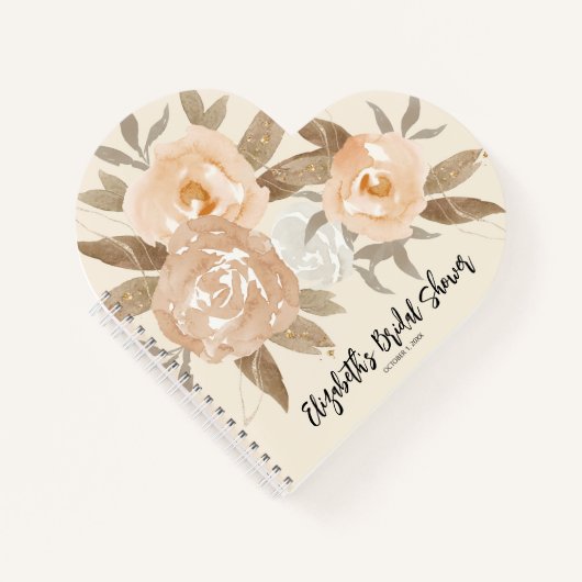 Rustic Fall Floral Fête des mariées Livre d'invité (Devant)