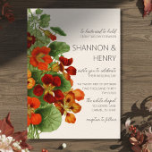 Rustic Fall Floral Modern Wedding Invitation