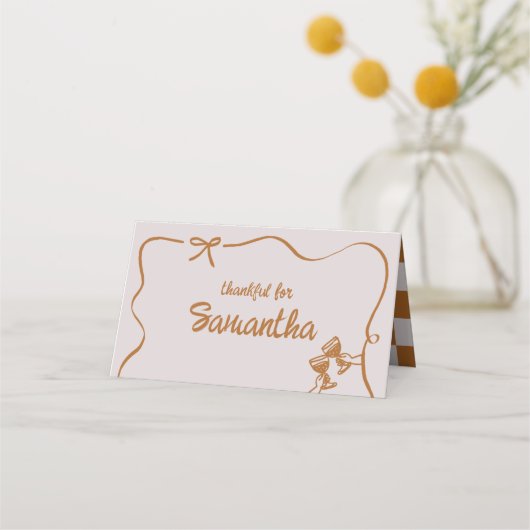 Rustic Fall Friendsgiving Dinner Table Place Cards (Voorkant)