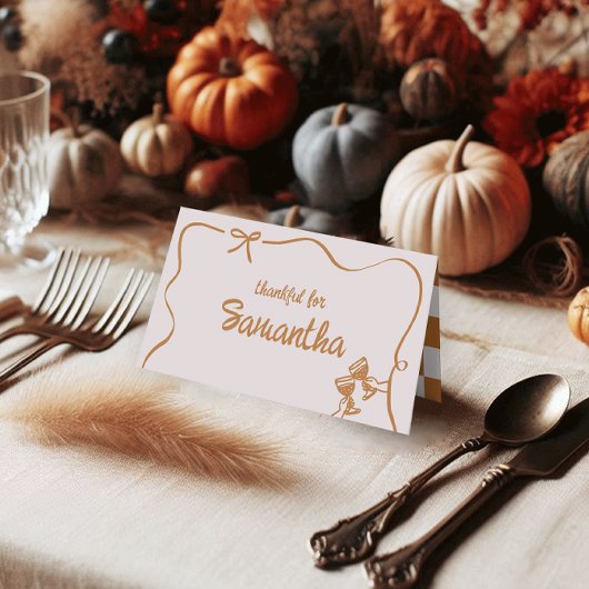 Rustic Fall Friendsgiving Dinner Table Place Cards