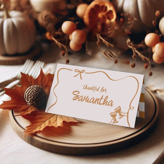 Rustic Fall Friendsgiving Dinner Table Place Cards